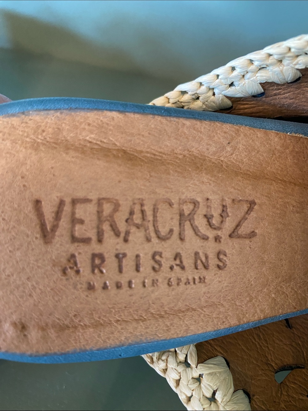 Vera Cruz Artisan Distressed Leather Slip-On Mules with Cream Trim - Picture 2 of 9